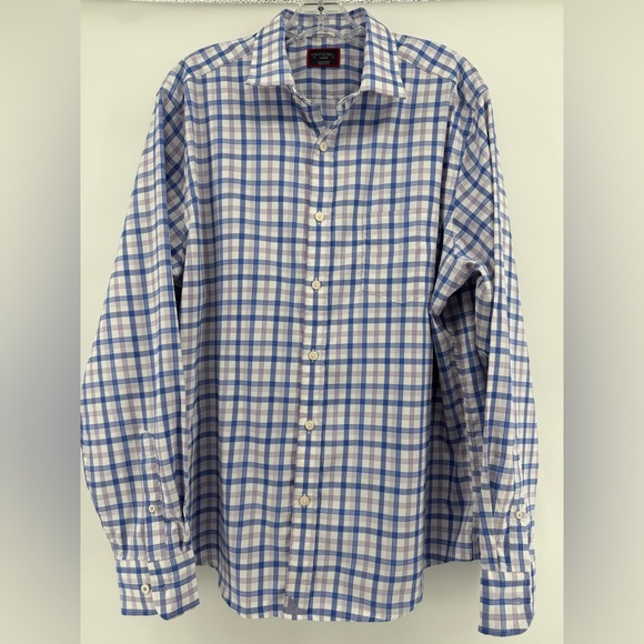 UNTUCKit Men's performance polyester purple plaid shirt size L - Picture 4 of 10